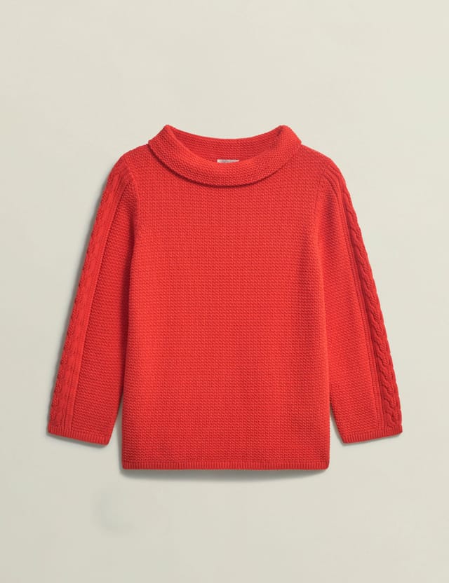 Hobbs London Hobbs London Women's Camilla Cable Sleeve Cowl Neck Jumper in Scarlet - 2