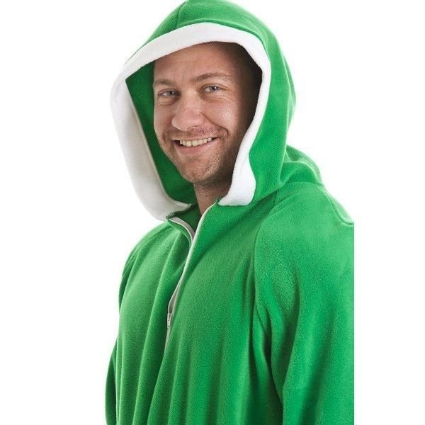 Camille Camille Men's Luxury Supersoft Plain Hooded Onesie in Green - 3