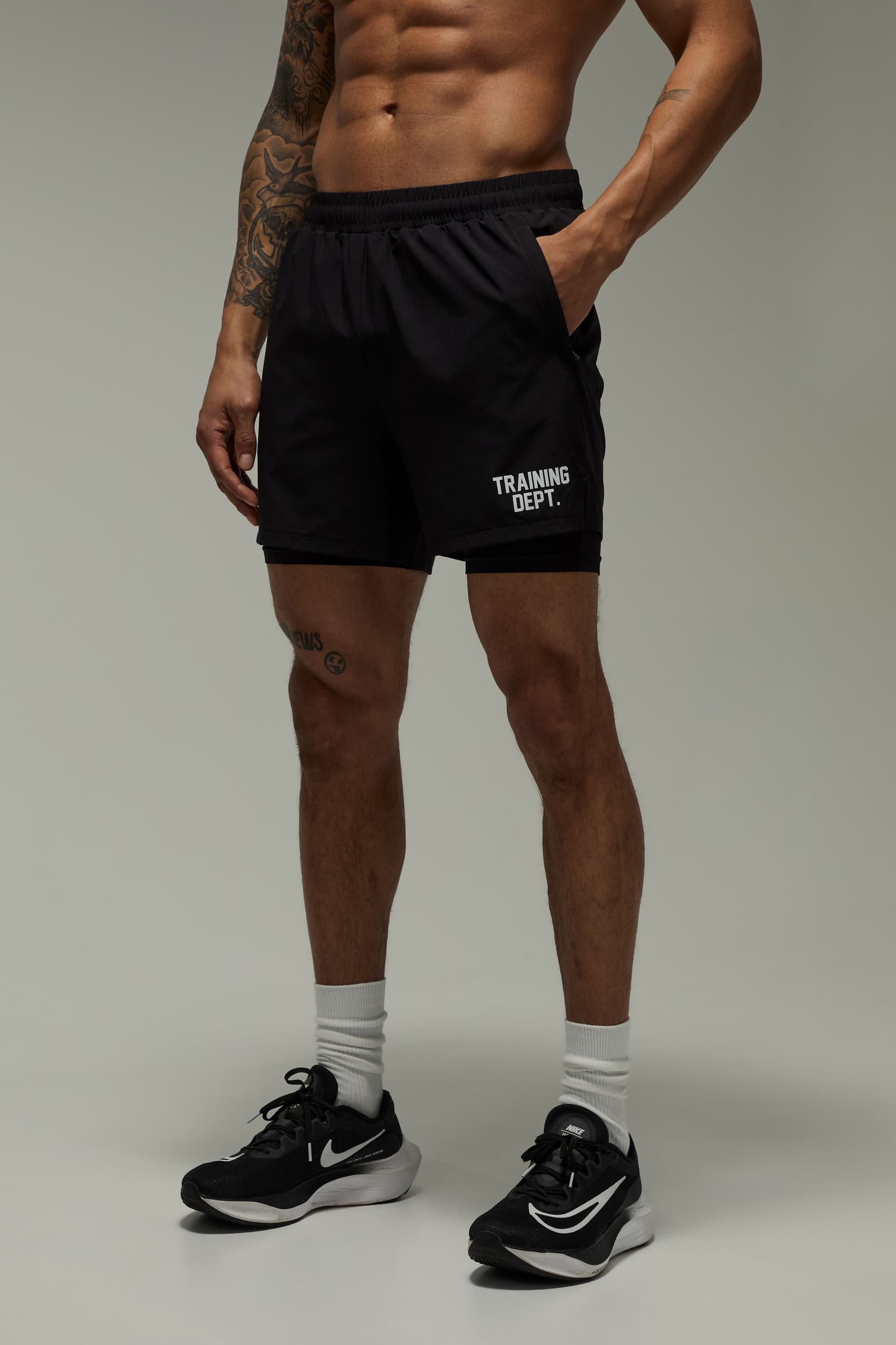 Training Dept. Training Dept. Men's Training Dept Stretch Woven 2IN1 Short in Black
