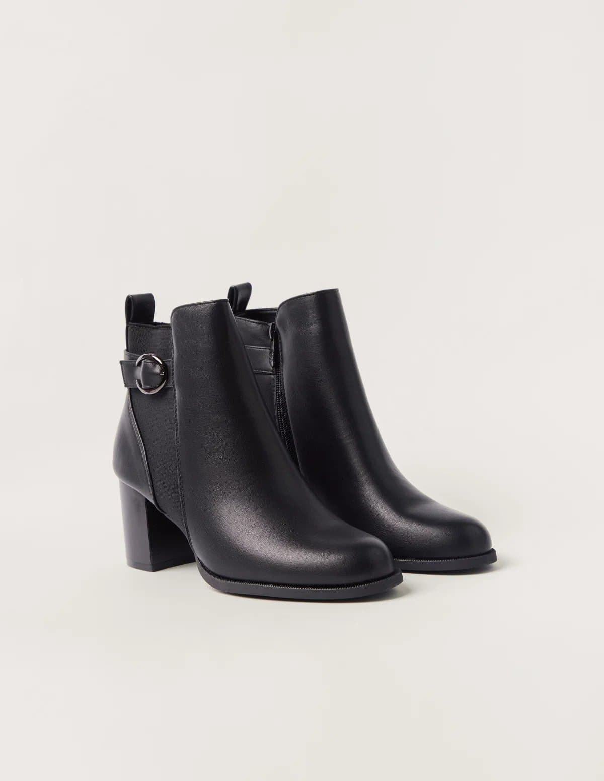 Blue Vanilla Elastic Side Detail Block Heeled Boots
