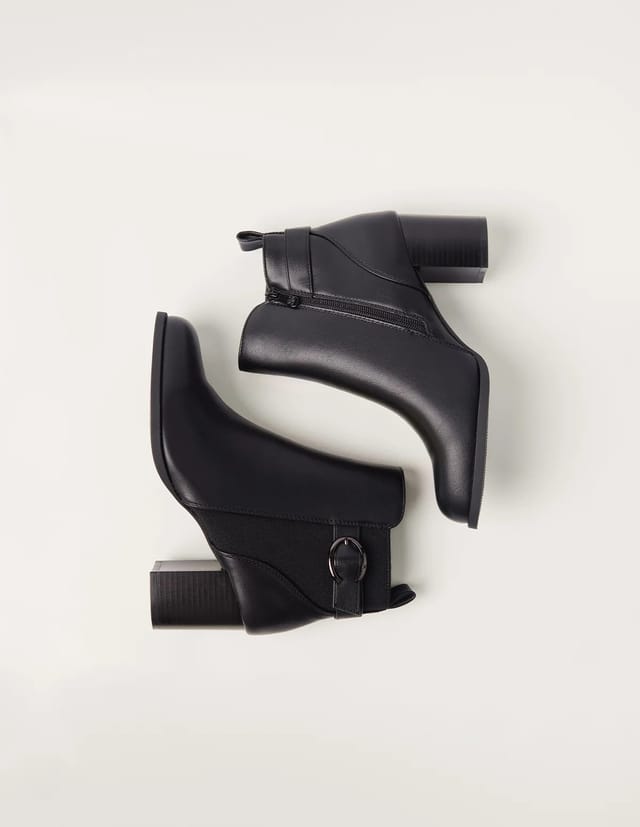 Blue Vanilla Elastic Side Detail Block Heeled Boots - 3