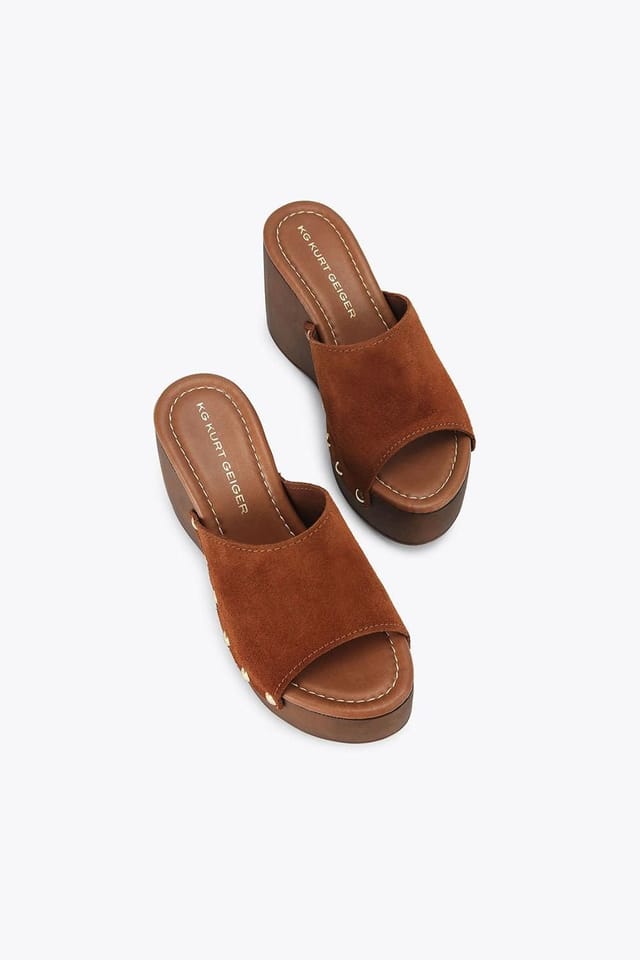 KG Kurt Geiger KG Kurt Geiger Women's 'Rua Wedge' Suede Sandals in Tan - 2