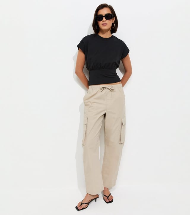New Look Women's Black Cotton Rich Wide Waistband T-Shirt New Look - 3