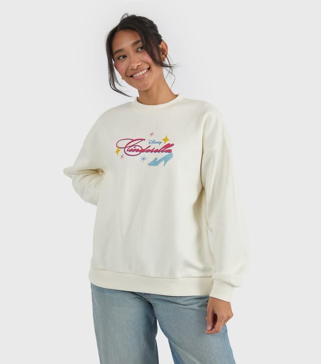 Custard Women's White Cinderella Printed Graphic Sweatshirt Custard New Look - 2