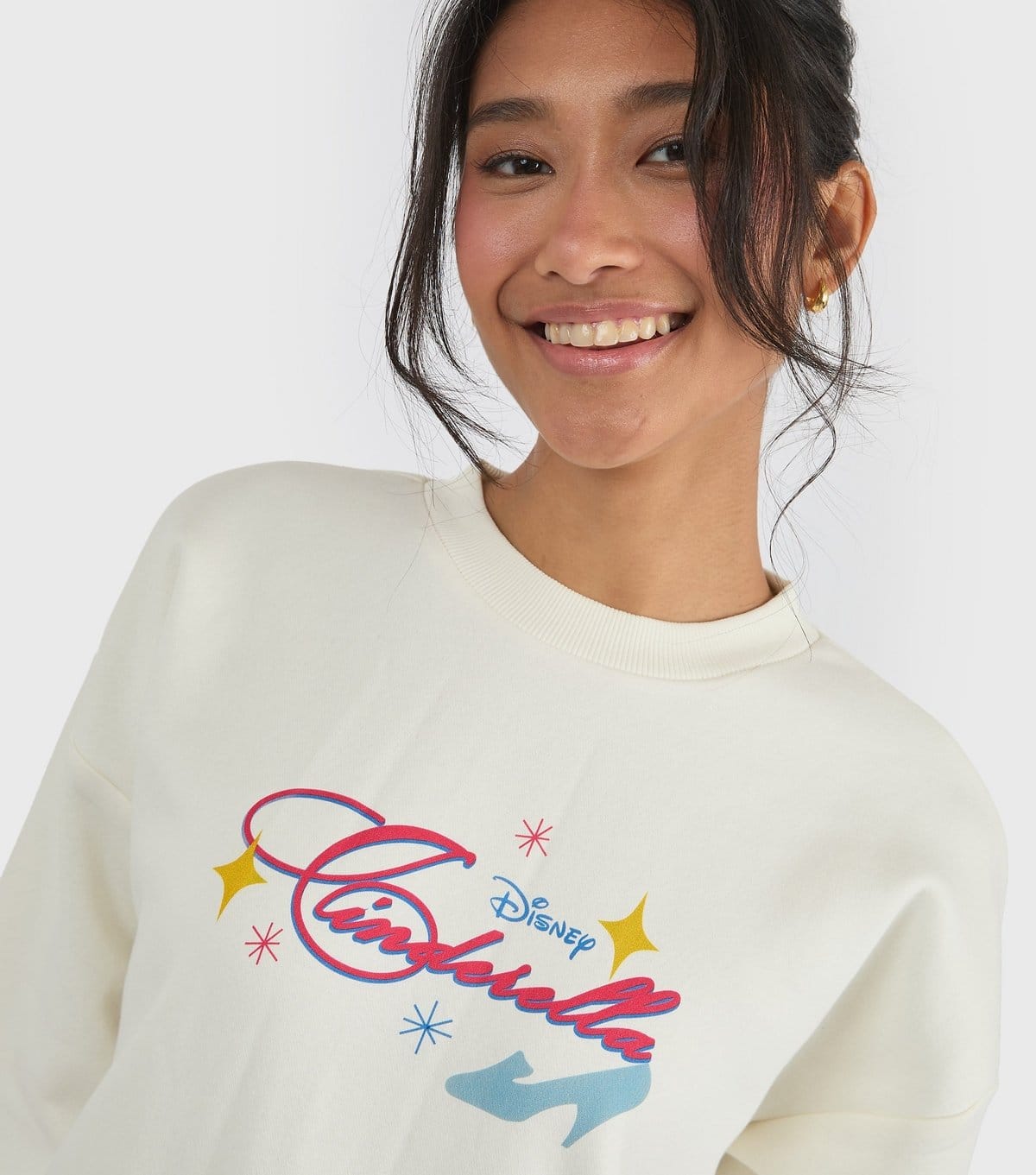 Custard Women's White Cinderella Printed Graphic Sweatshirt Custard New Look - 4