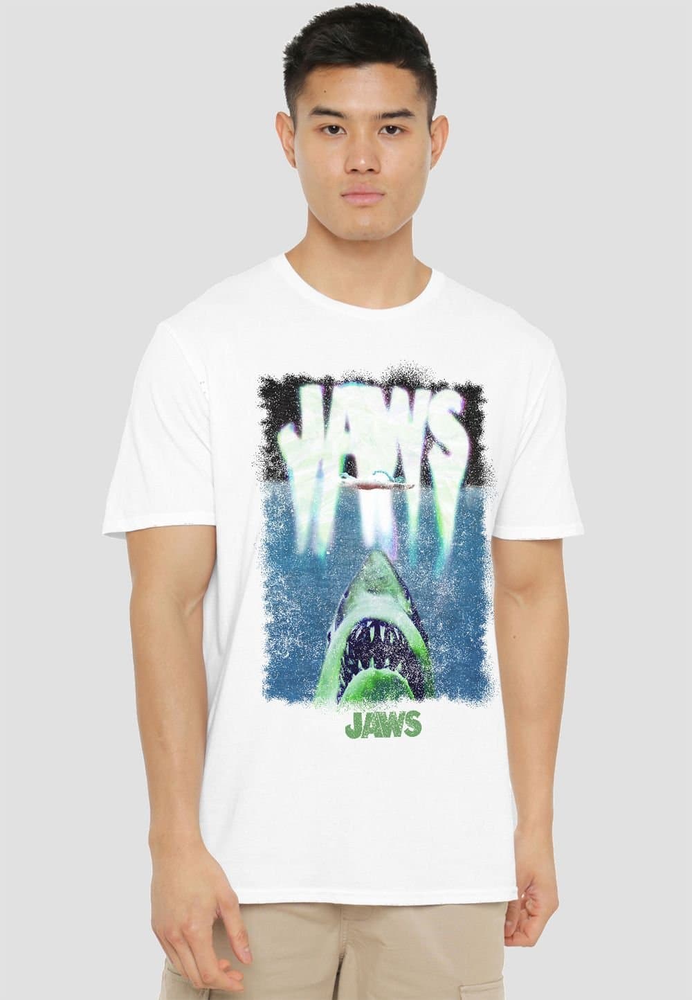 Universal Universal Men's Jaws Acid Warp T-Shirt, White