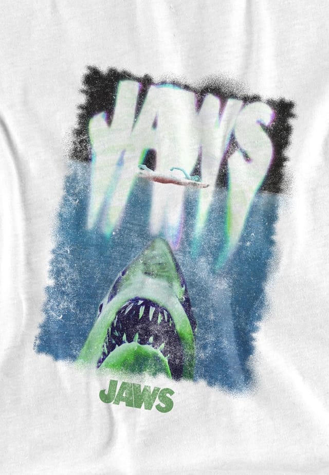 Universal Universal Men's Jaws Acid Warp T-Shirt, White - 3