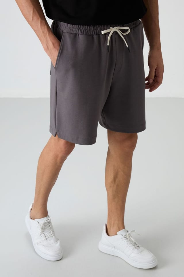 Tommy Life Tommy Life Men's Cotton-polyester Sweat Shorts in Charcoal - 3
