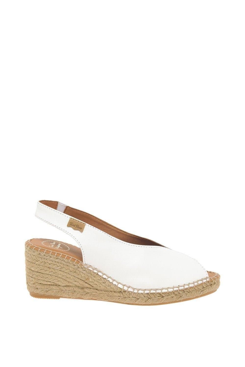 Toni Pons Toni Pons Women's White Wedge Heel Espadrille Sandals