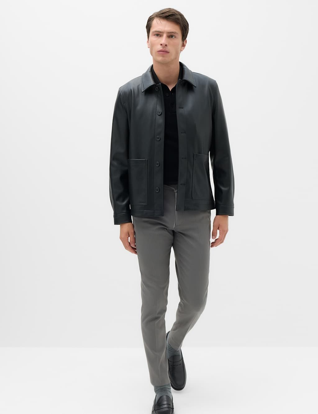 Marks & Spencer M&S Tapered Fit Elasticated Trousers Dark Grey