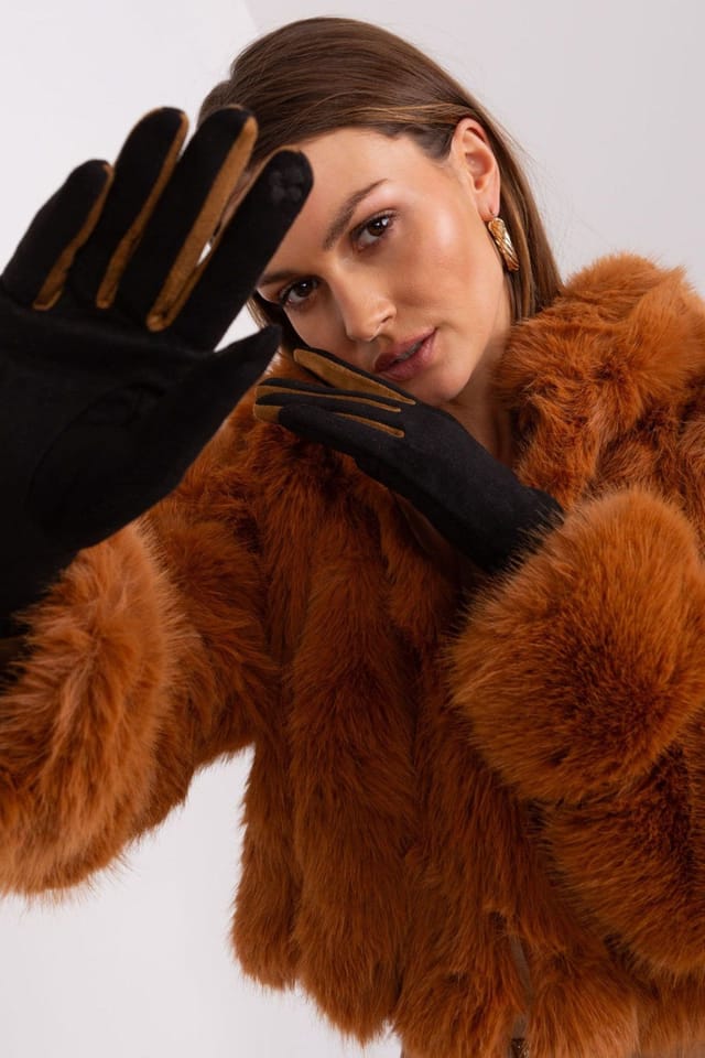 Love Lace Love Lace Women's Elegant Touchscreen Gloves with Embroidered Flower Details in Black - 2