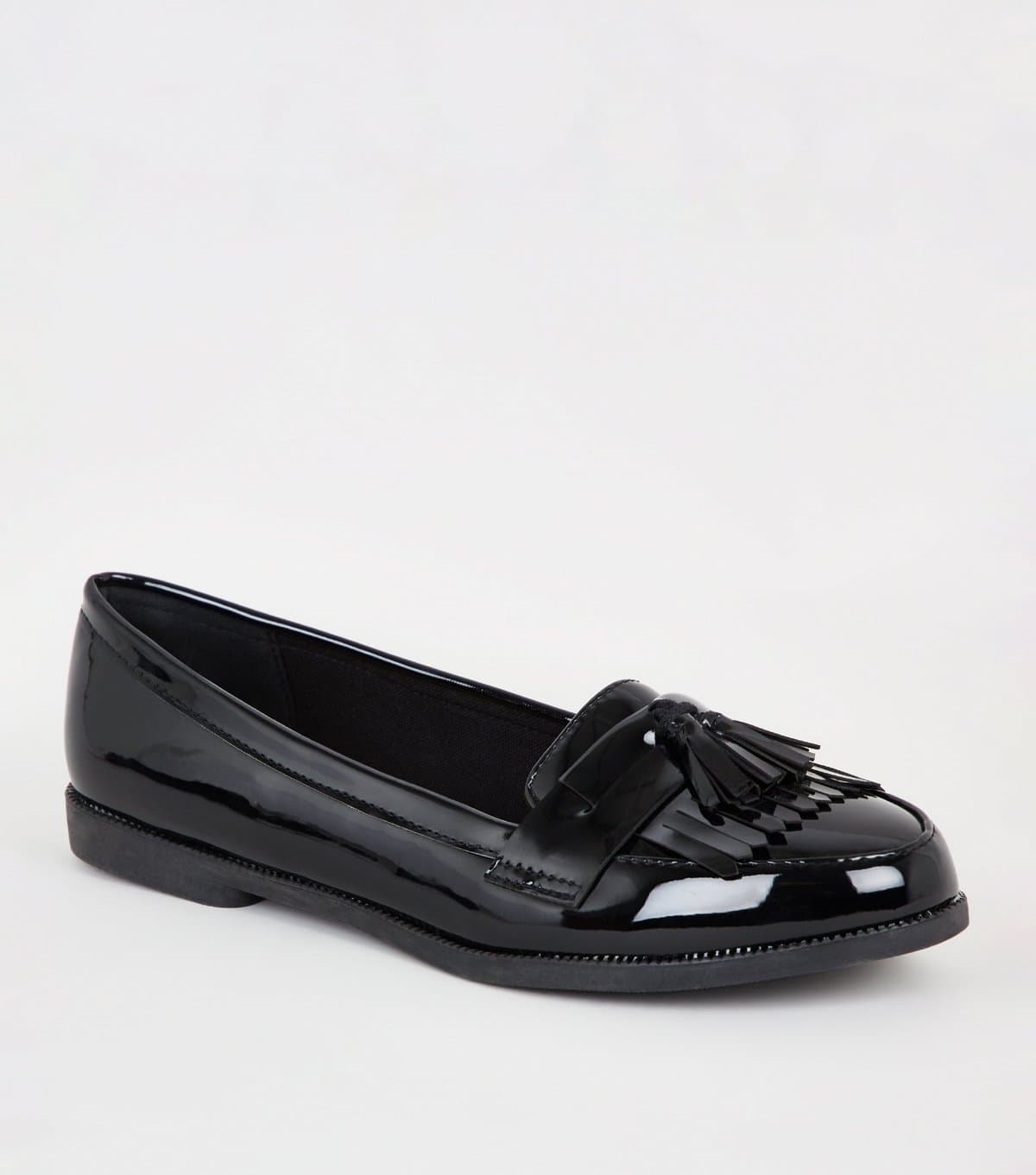 New Look New Look Black Patent Tassel Loafers Vegan