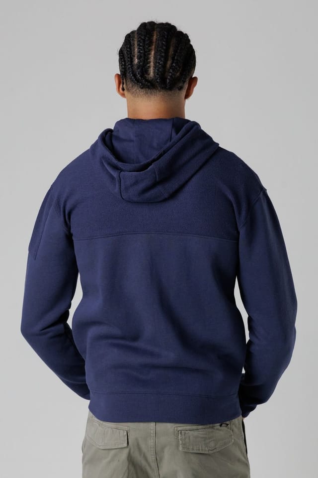 Firetrap Firetrap Men's Regular Fit Cotton Rich Zip Through Hoody with Sleeve Pocket in Dark Navy - 2