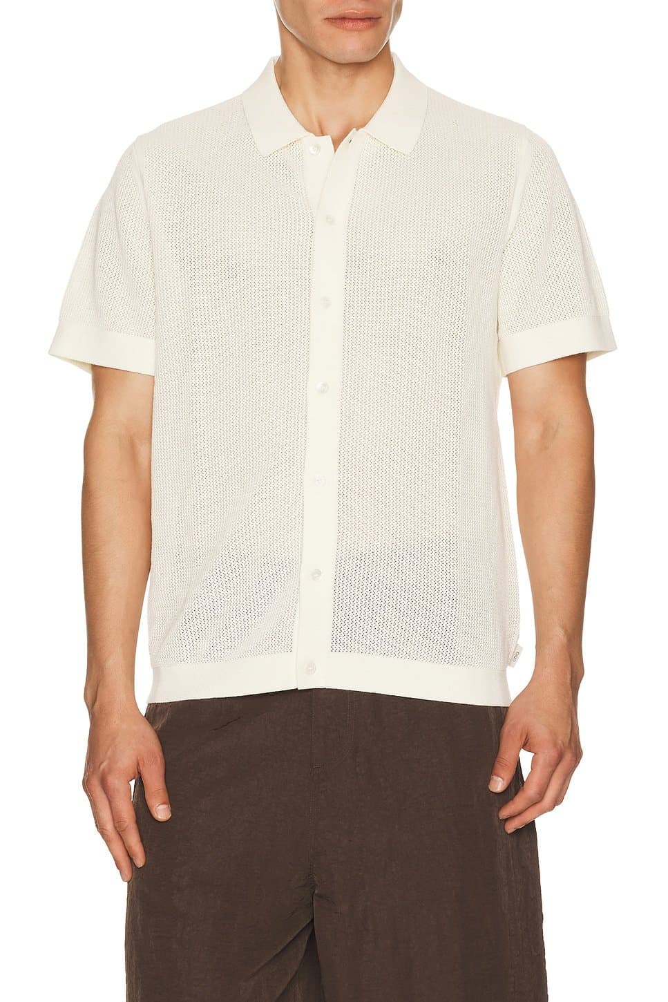 revolve Crochet Knit Button Up Shirt