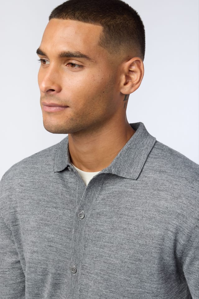 Melka Melka Men's Knitted Shirt in Grey - 3