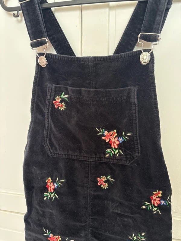 Topshop Embroidered pinafore