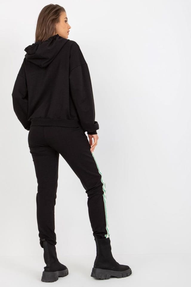 Love Lace Love Lace Women's Hooded Sweatshirt & Pants Set in Black - 3