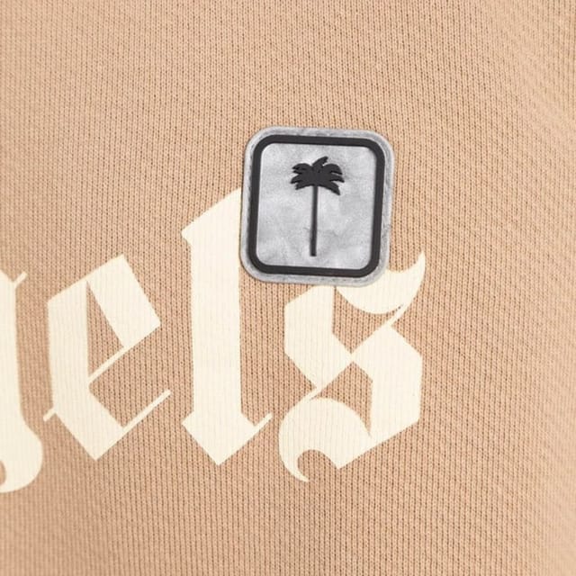 Palm Angels Palm Angels Men's Split Shark Branded Logo Cream Sweatshirt in Beige - 2
