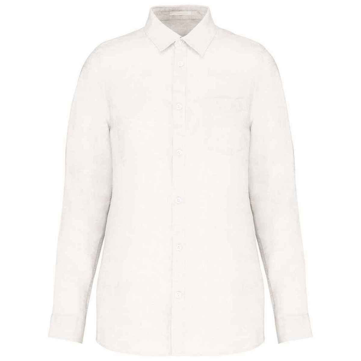 Spasso Spasso Women's Linen Long-Sleeved Shirt in White