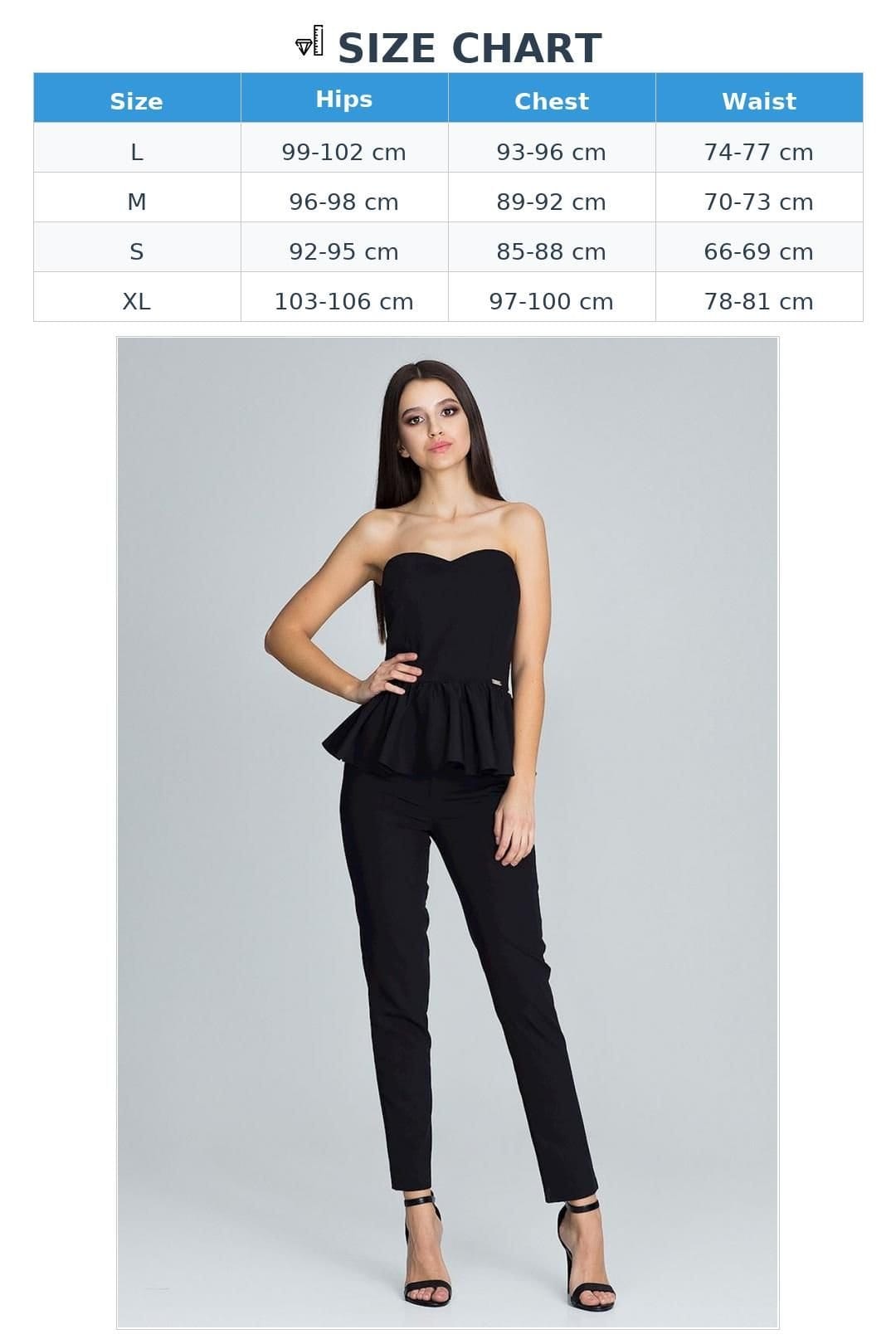 Love Lace Love Lace Women's Straight Trousers Corset Set with Frill in Black - 4