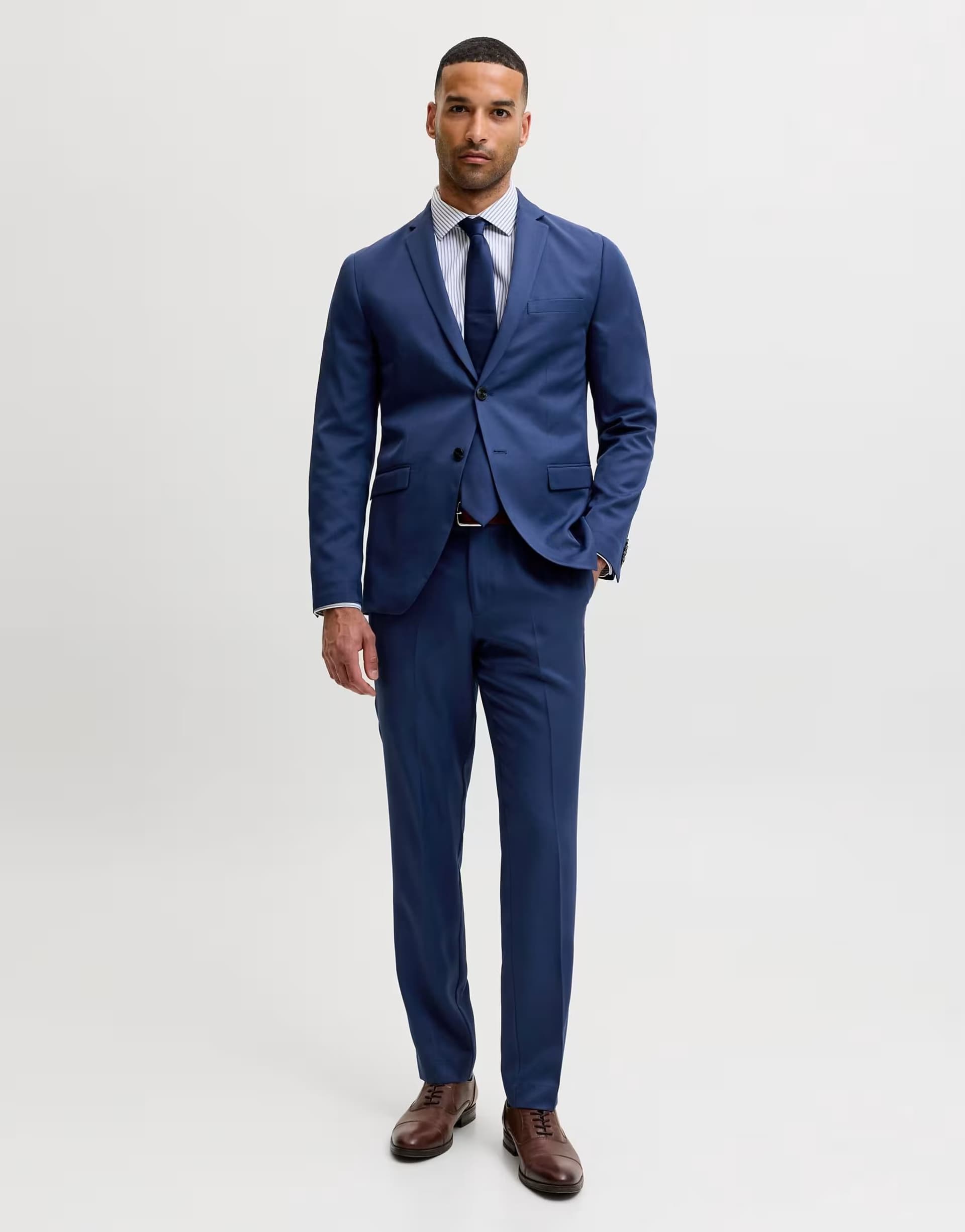 ASOS Jack & Jones Single breasted blazer and tailored trousers in medieval blue