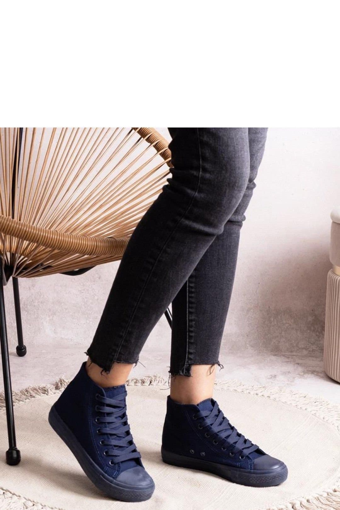 Love Lace Love Lace Women's Fabric High Top Sneakers with Rubber Sole for Spring Summer in Blue