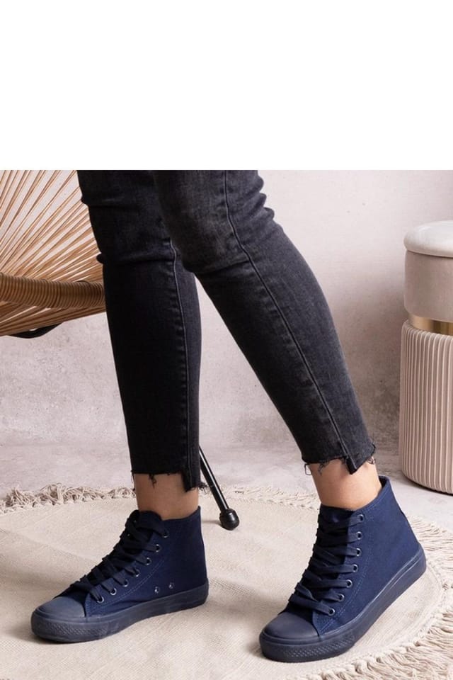Love Lace Love Lace Women's Fabric High Top Sneakers with Rubber Sole for Spring Summer in Blue - 2
