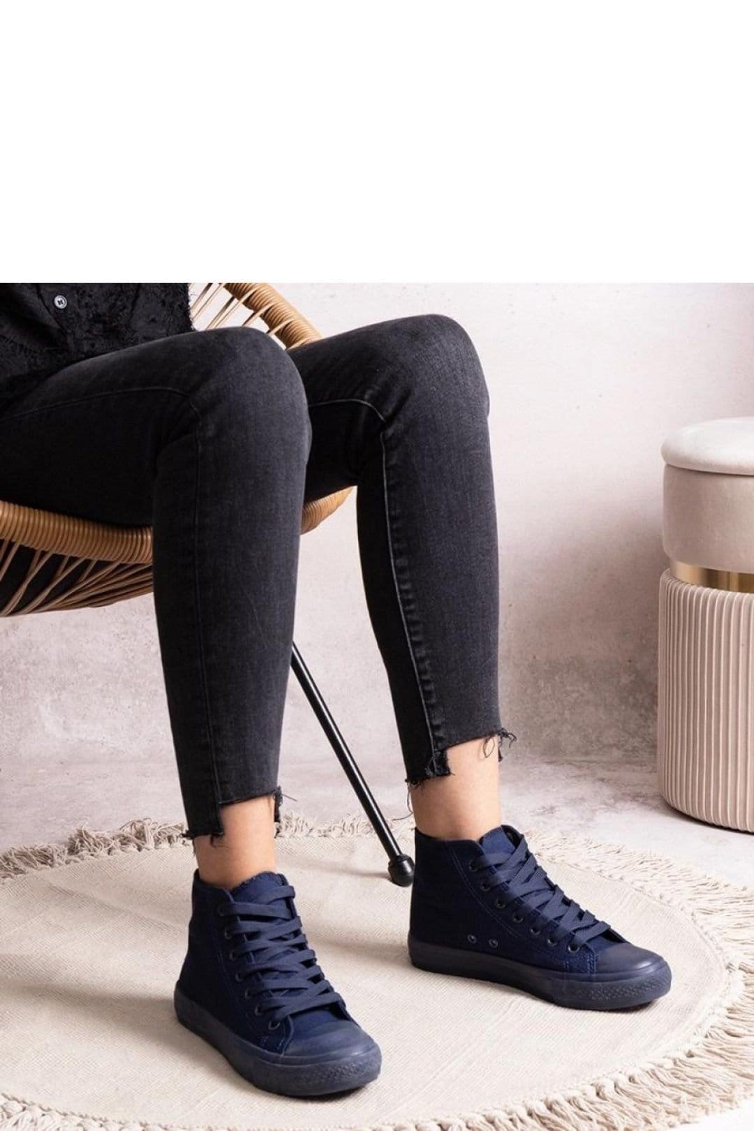 Love Lace Love Lace Women's Fabric High Top Sneakers with Rubber Sole for Spring Summer in Blue - 4