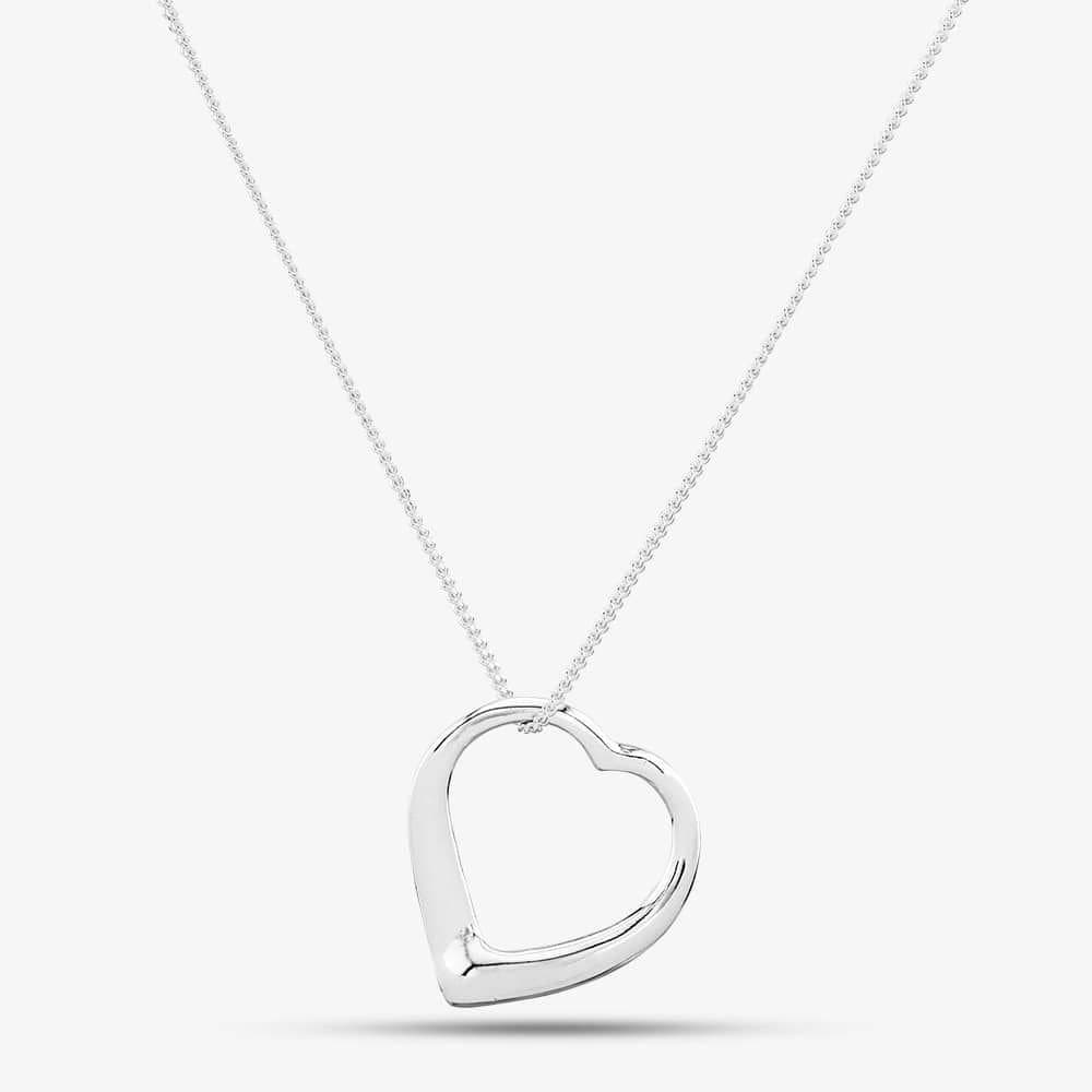 T.H.Baker T.H.Baker Women's Silver Open Heart Pendant Necklace