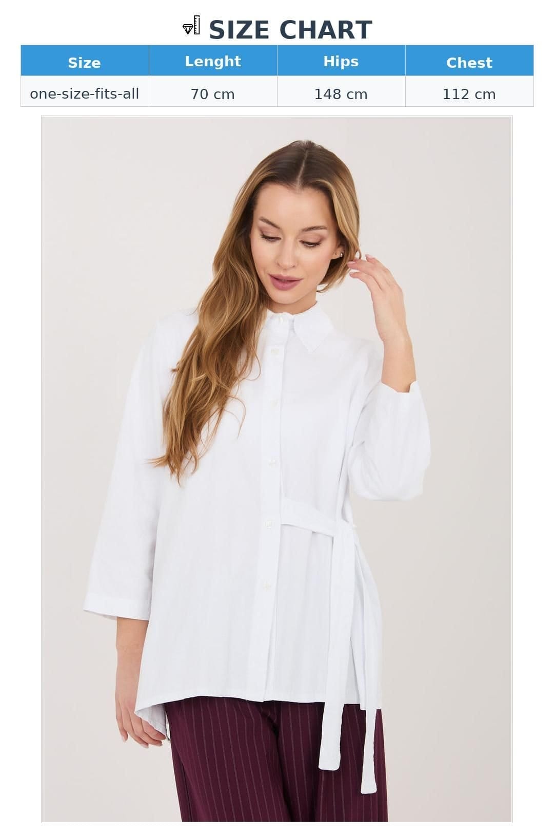Love Lace Love Lace Women's Long Sleeve Tie Detail Cotton Blend Shirt in White - 4