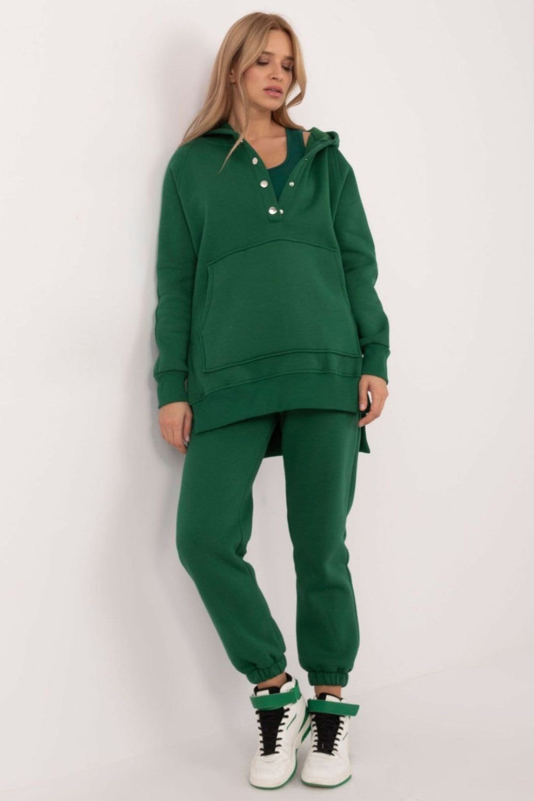Love Lace Love Lace Women's 3 Piece Cotton Melange Warm Casual Set in Green - 4