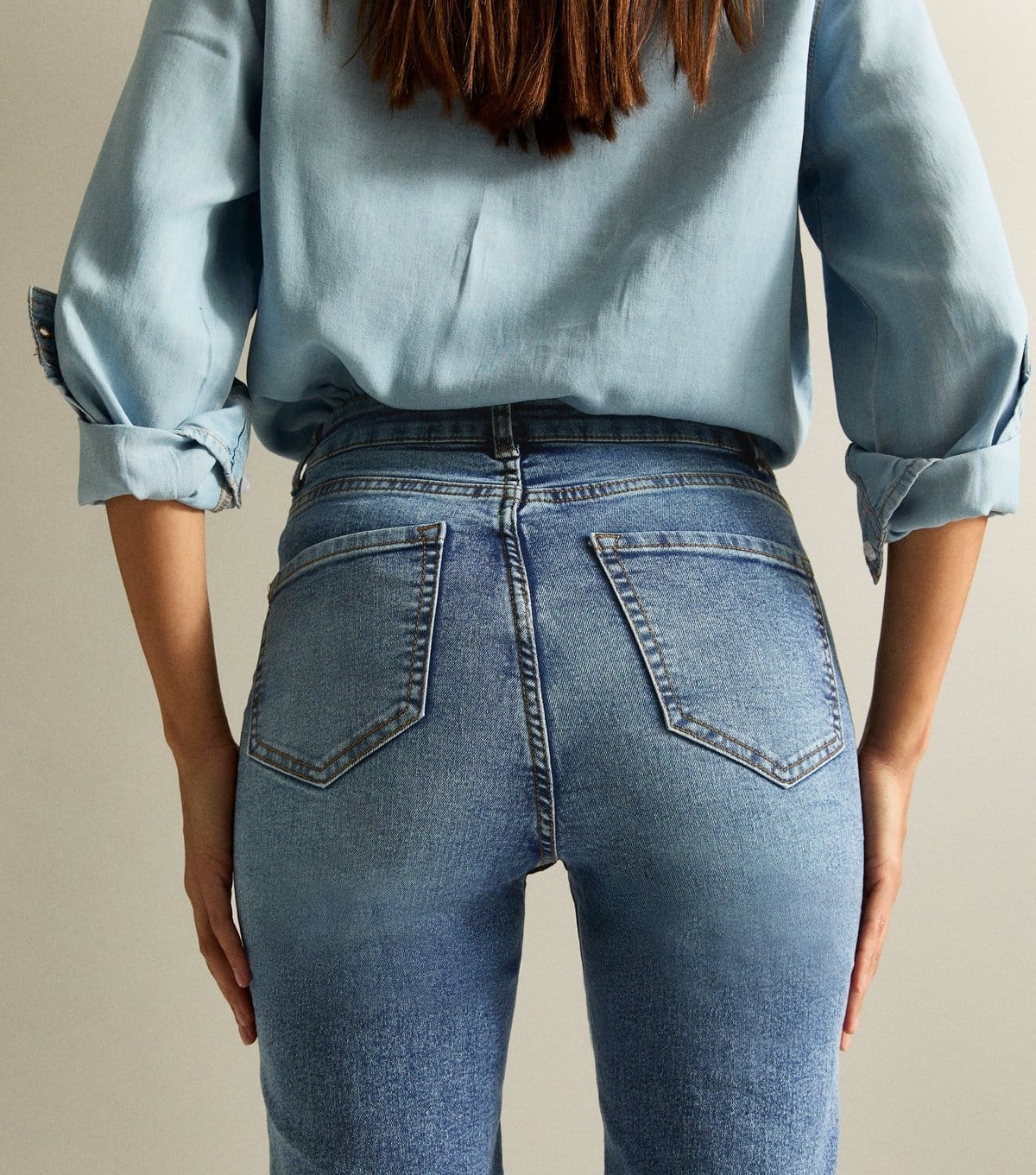 New Look Women's Mid Blue Full Length Slim Straight Jeans New Look - 4