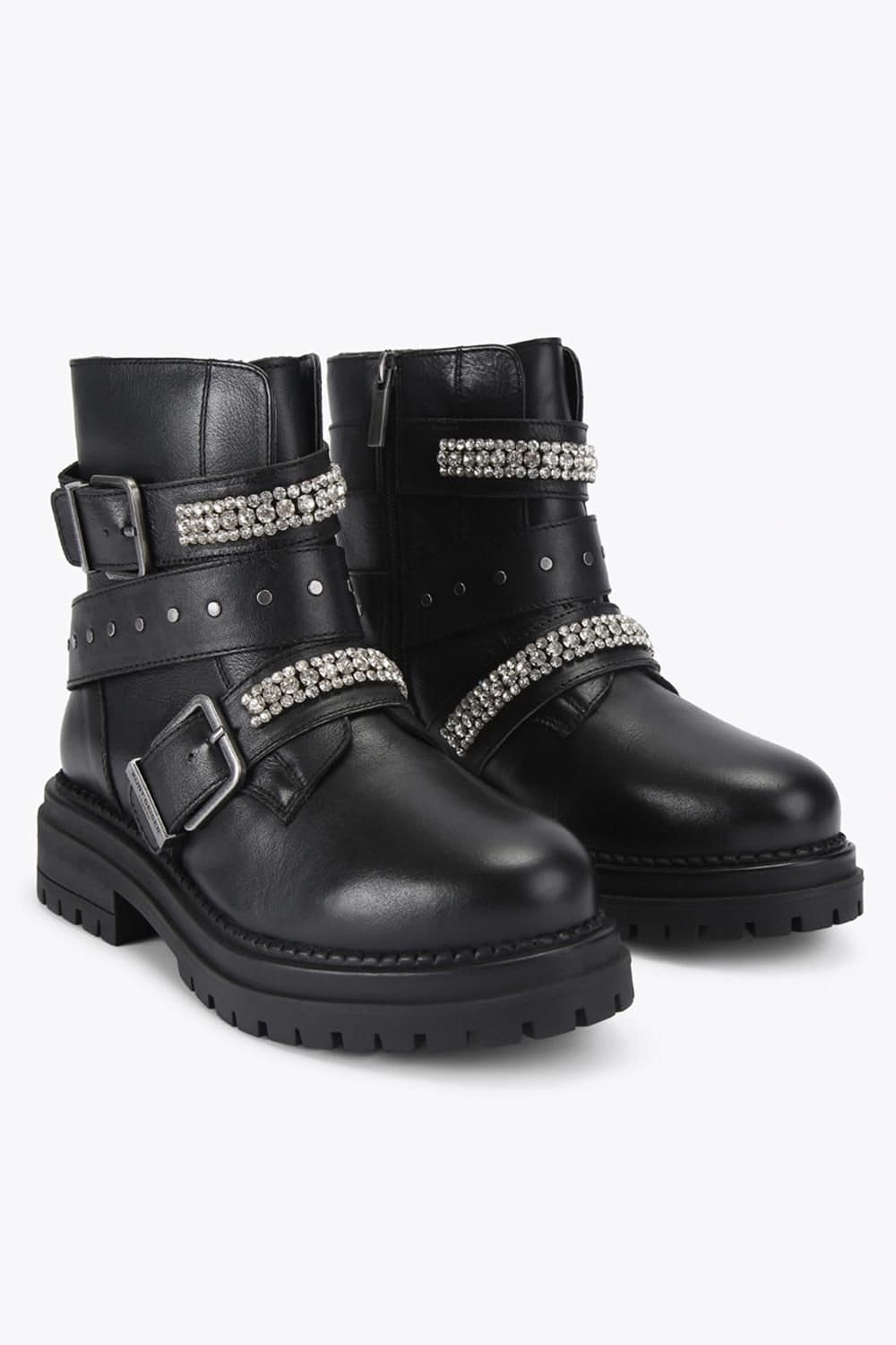 Kurt Geiger London Kurt Geiger London Women's 'Double Buckle Biker' Boots in Black - 4
