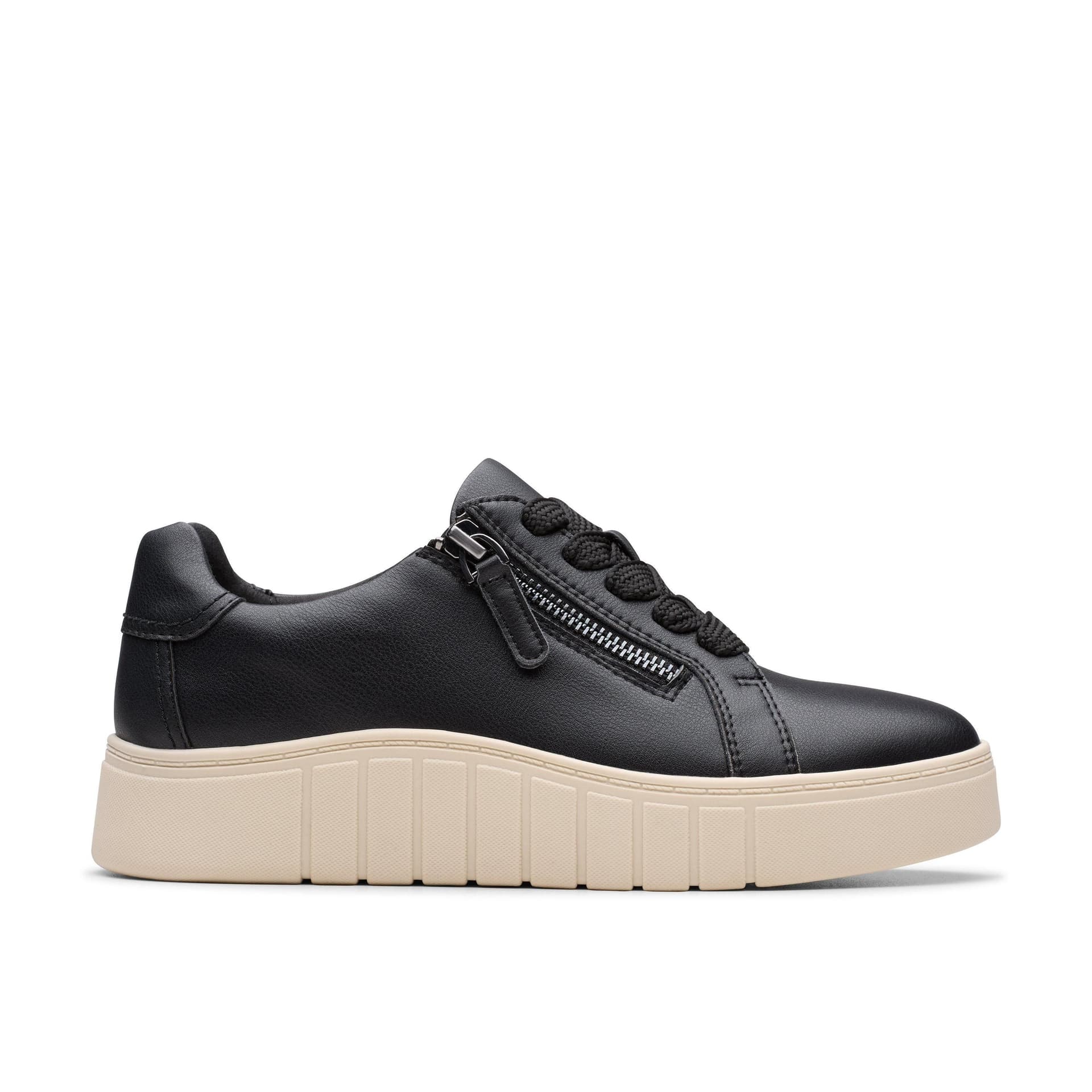 Clarks Clarks Mykah Joy Black Leather Trainers