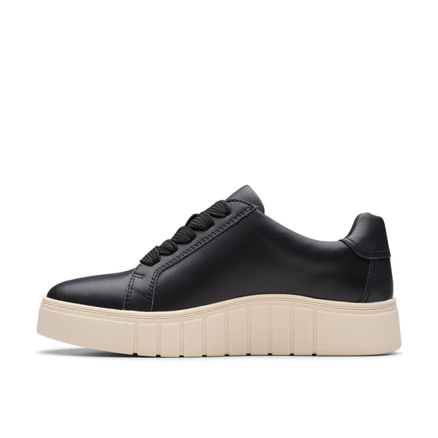 Clarks Clarks Women's Mykah Joy Black Leather Trainers - 2