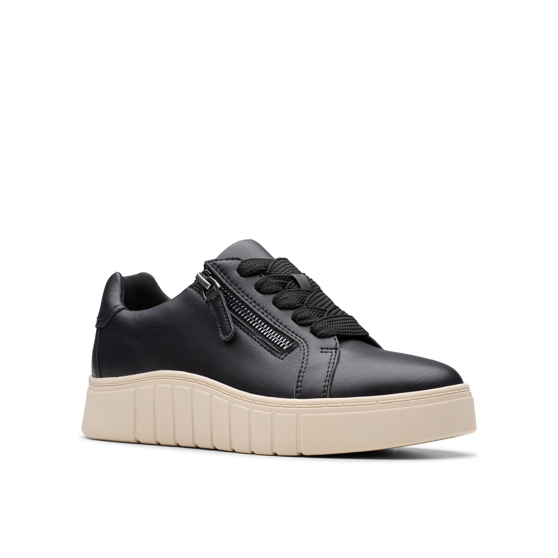 Clarks Clarks Women's Mykah Joy Black Leather Trainers - 4