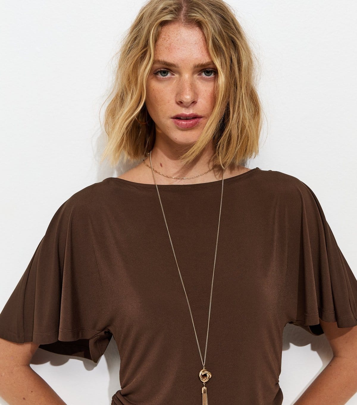 New Look Women's Brown Batwing Sleeve Corset Top New Look - 4