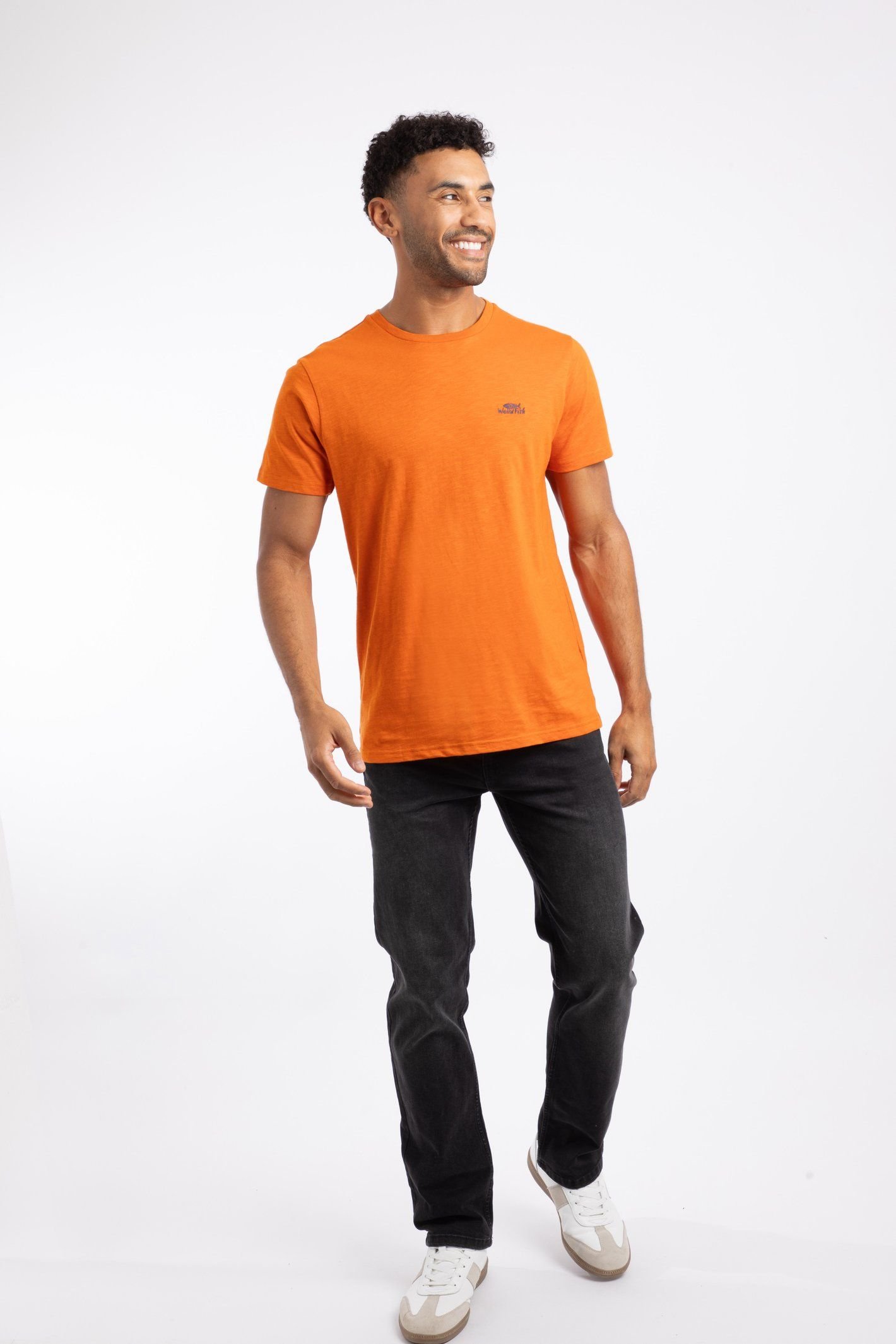 Weird Fish Weird Fish Men's Fished Branded T-Shirt in Burnt Orange - 4