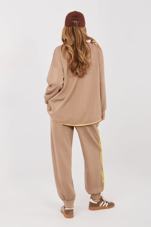 Love Lace Love Lace Women's Everyday Striped Hoodie & Jogger Set in Beige - 2