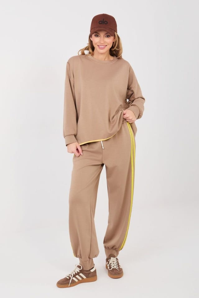 Love Lace Love Lace Women's Everyday Striped Hoodie & Jogger Set in Beige - 3