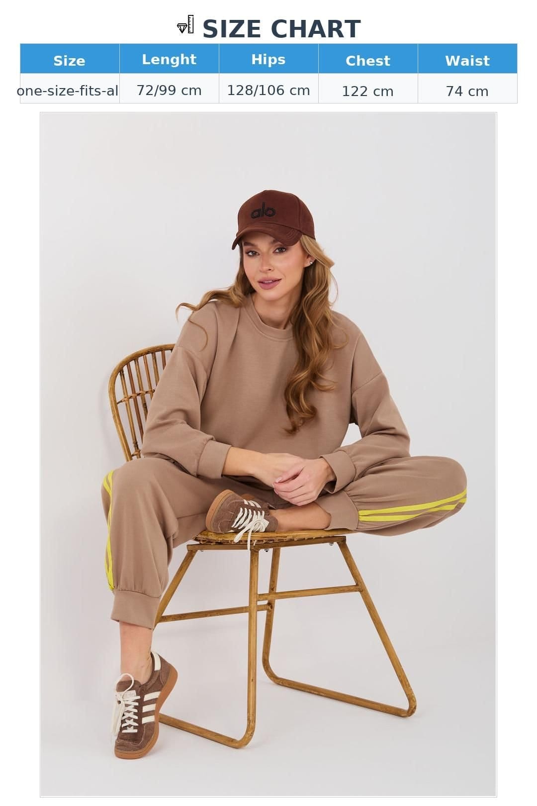 Love Lace Love Lace Women's Everyday Striped Hoodie & Jogger Set in Beige - 4