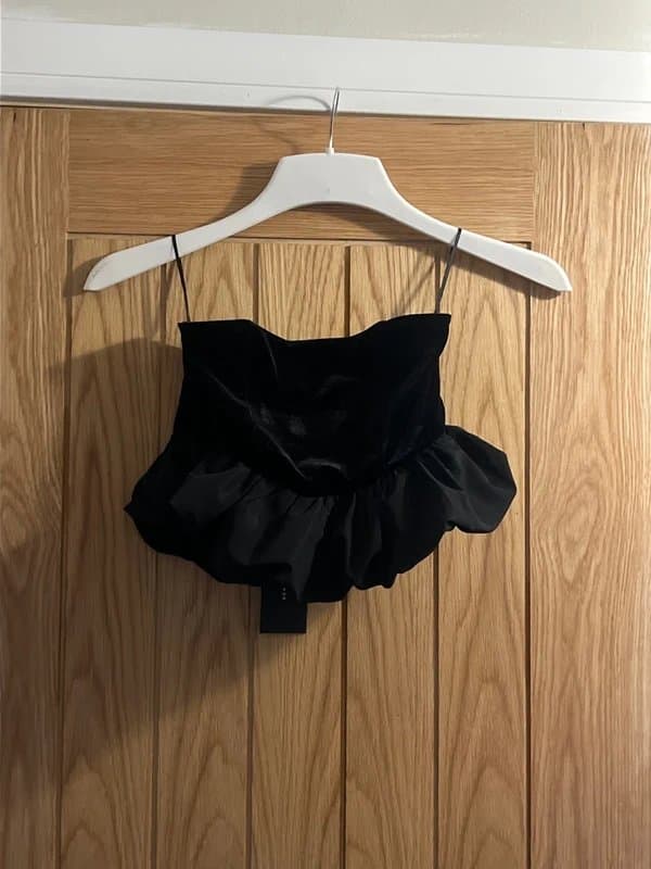 Bershka Velvet bandeau top