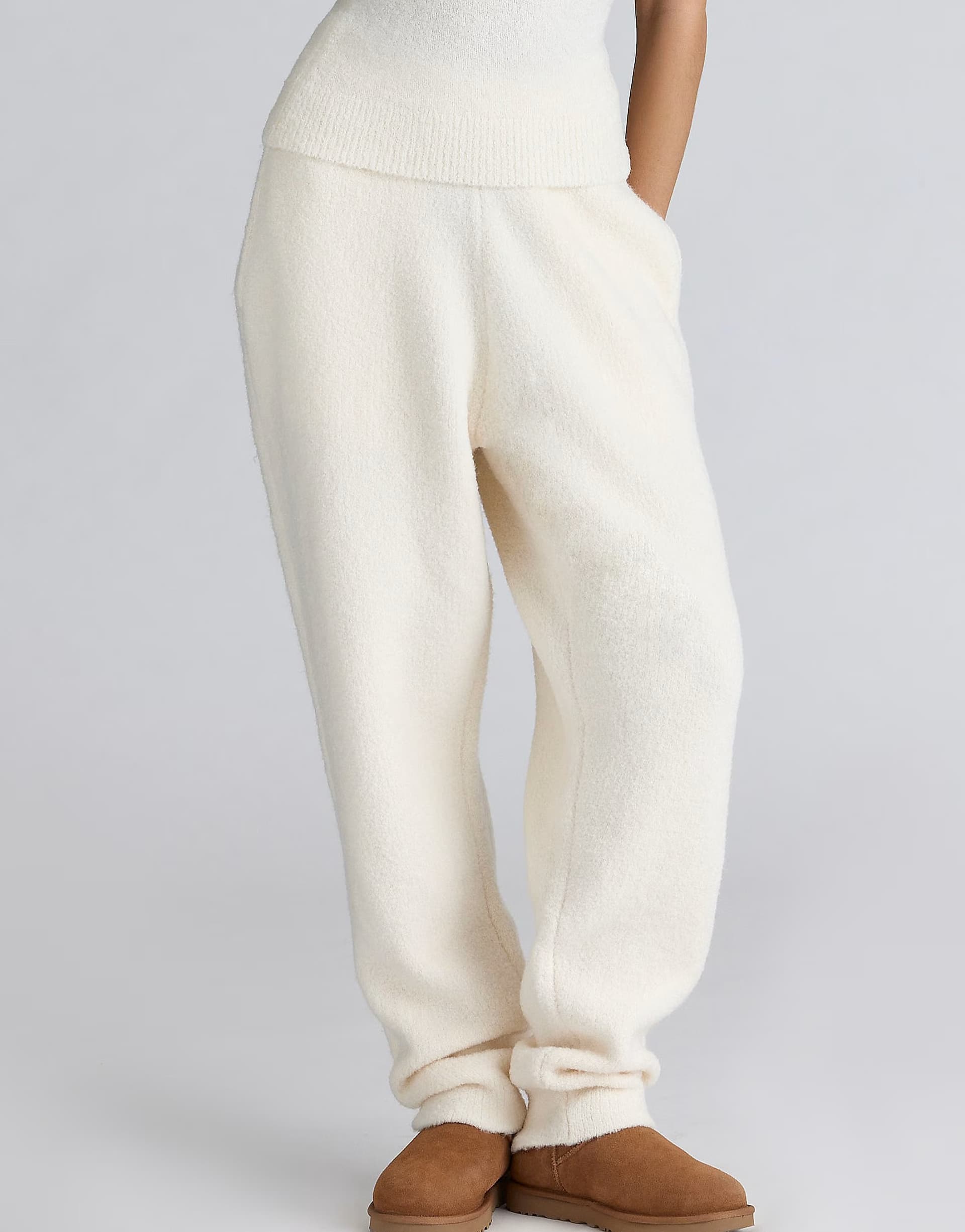 ASOS ASOS House of CB Ivory Wool Boucle Knit Trousers