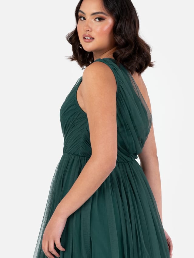 Anaya with Love Anaya with Love Women's One Shoulder Maxi Dress in Emerald - 3