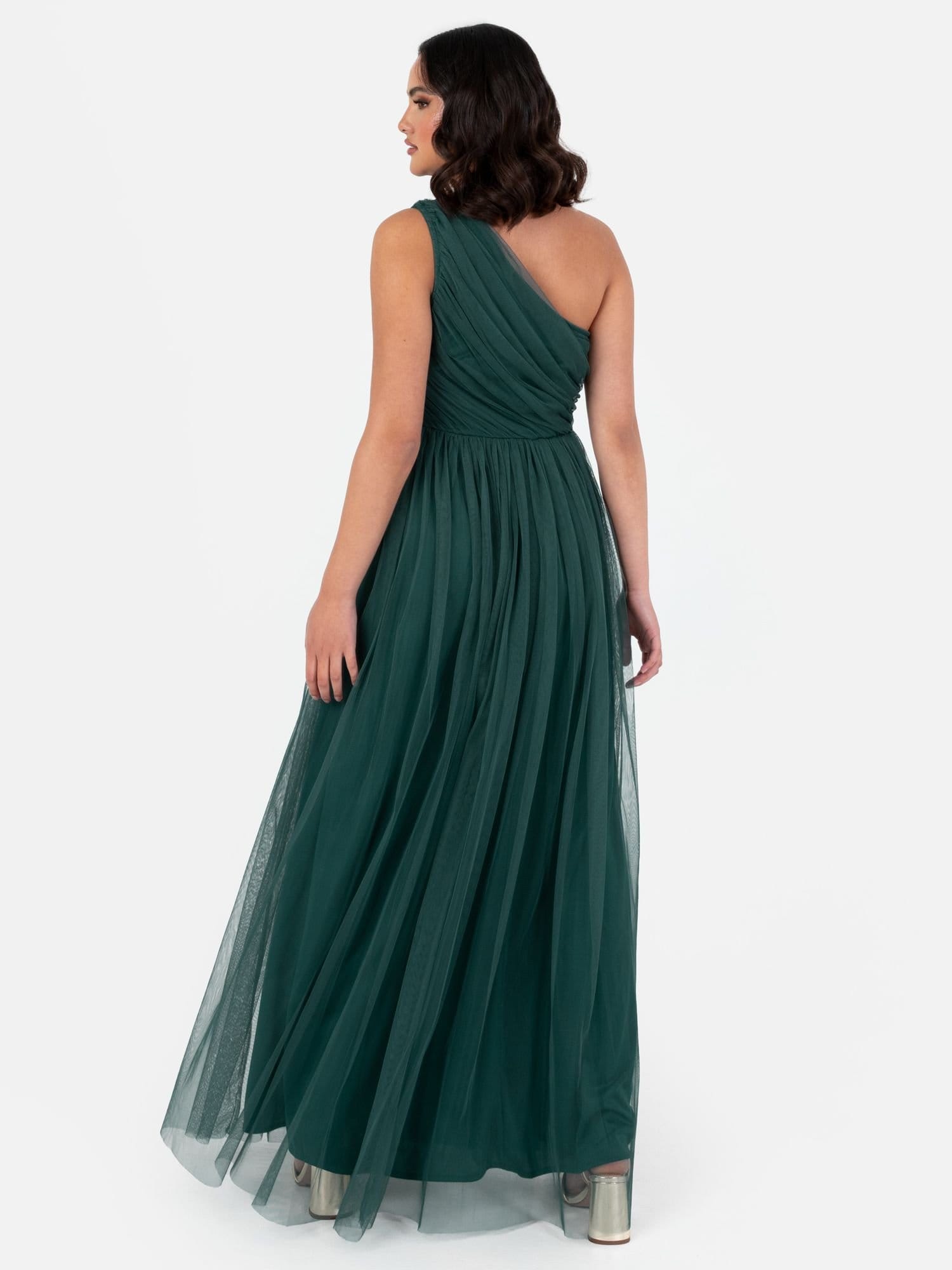 Anaya with Love Anaya with Love Women's One Shoulder Maxi Dress in Emerald - 4