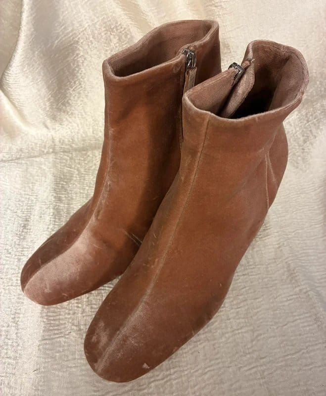 Bershka Bershka Pink Velvet Lined Ankle Boots Size 38 - 1