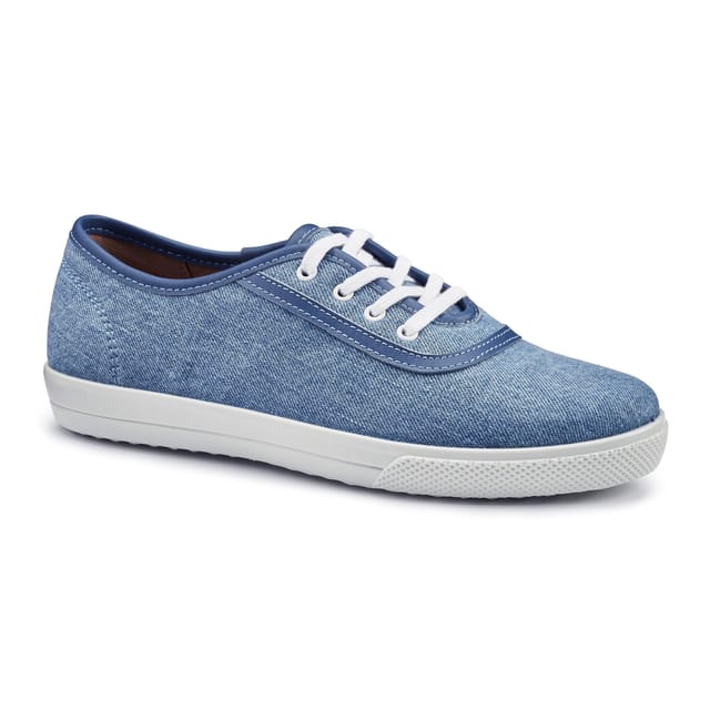 Hotter Hotter Women's Wide Fit 'Mabel' Canvas Lace-Ups in Blue - 2