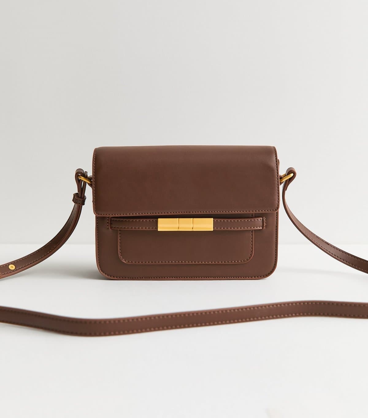 New Look New Look Dark Brown Vegan Belted Crossbody Bag