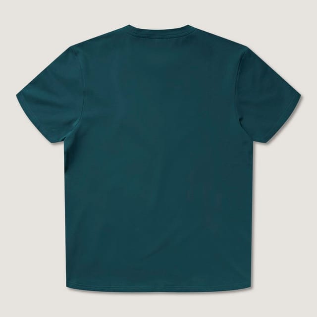 Panos Emporio Panos Emporio Men's Cotton crew neck T-Shirt with short sheeves in green lagoon in Teal - 3