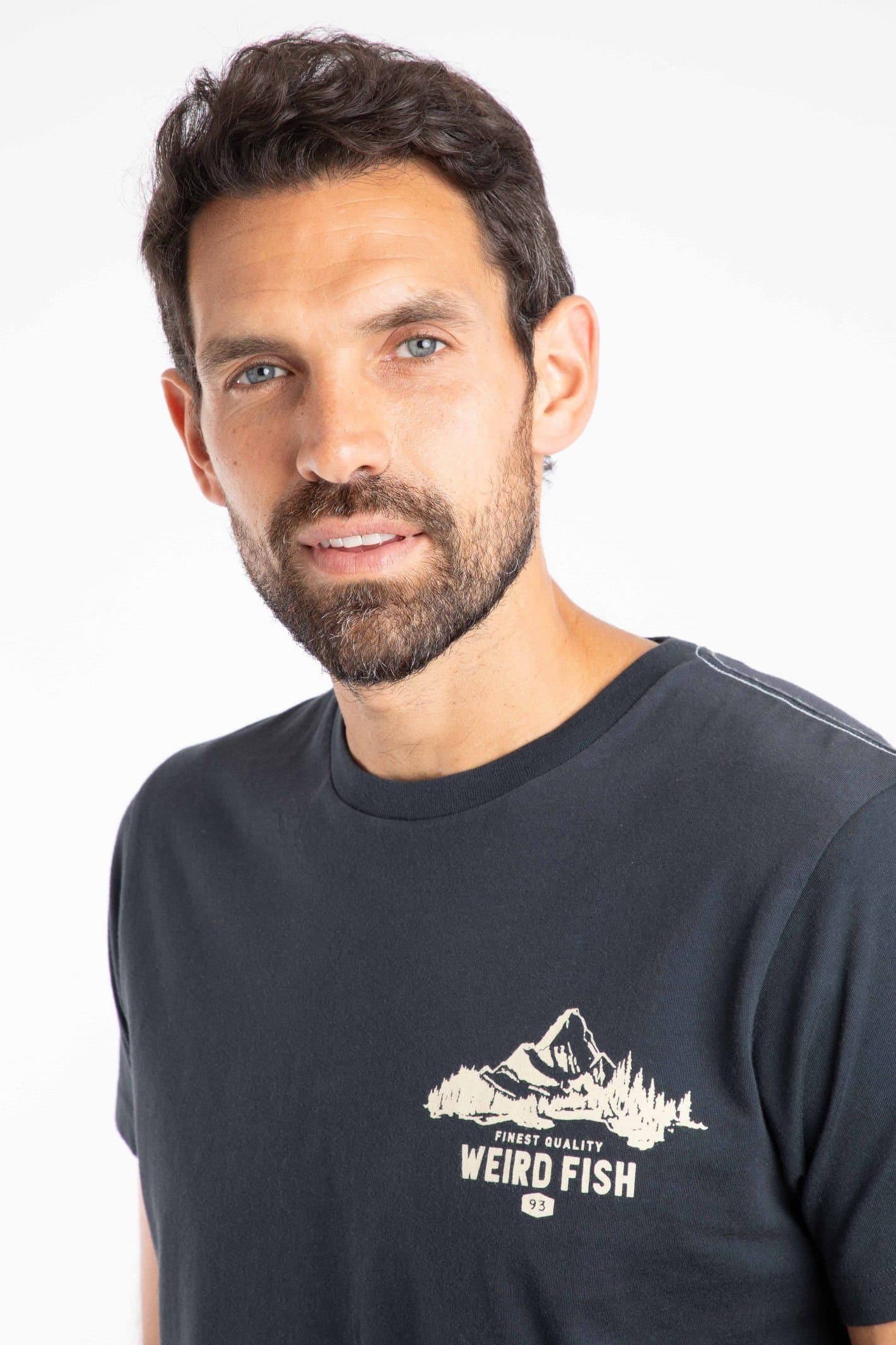 Weird Fish Weird Fish Men's Mountain Valley Graphic T-Shirt in Navy